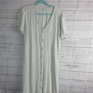 Old Navy Front Button Striped Long Dress Sz XL